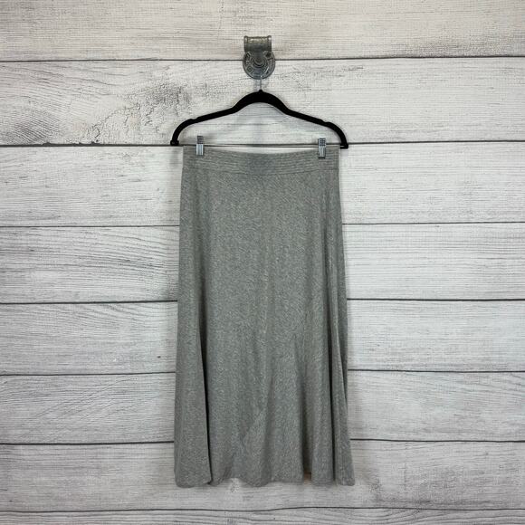 J.Jill Women's Heather Gray Soft Pull On Stretch Midi Skirt Size Small - Picture 1 of 7